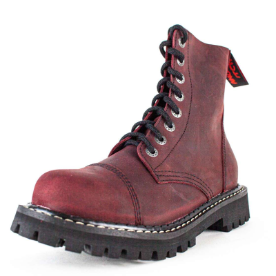 Angry Itch 08-Hole Boots Red Vintage Leather Burgundy Red