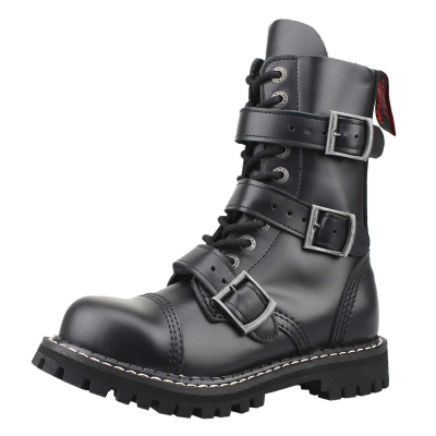 Angry Itch 10-Hole Boots ZIP Black Leather black