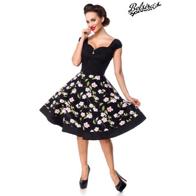 BELSIRA Blumenkleid black